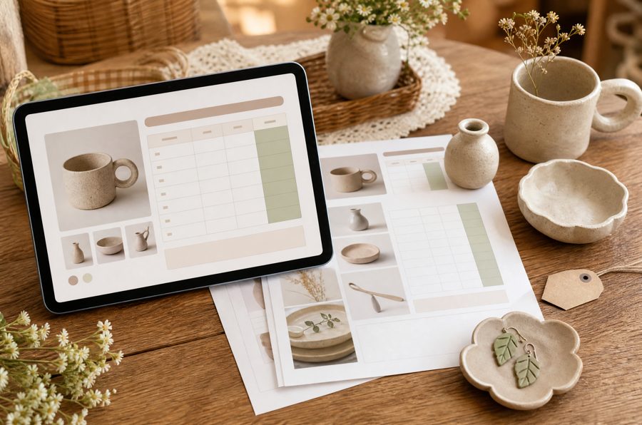 The Sell-Your-Pottery Kit (guía de precios, plantillas de Etsy, licencia comerci