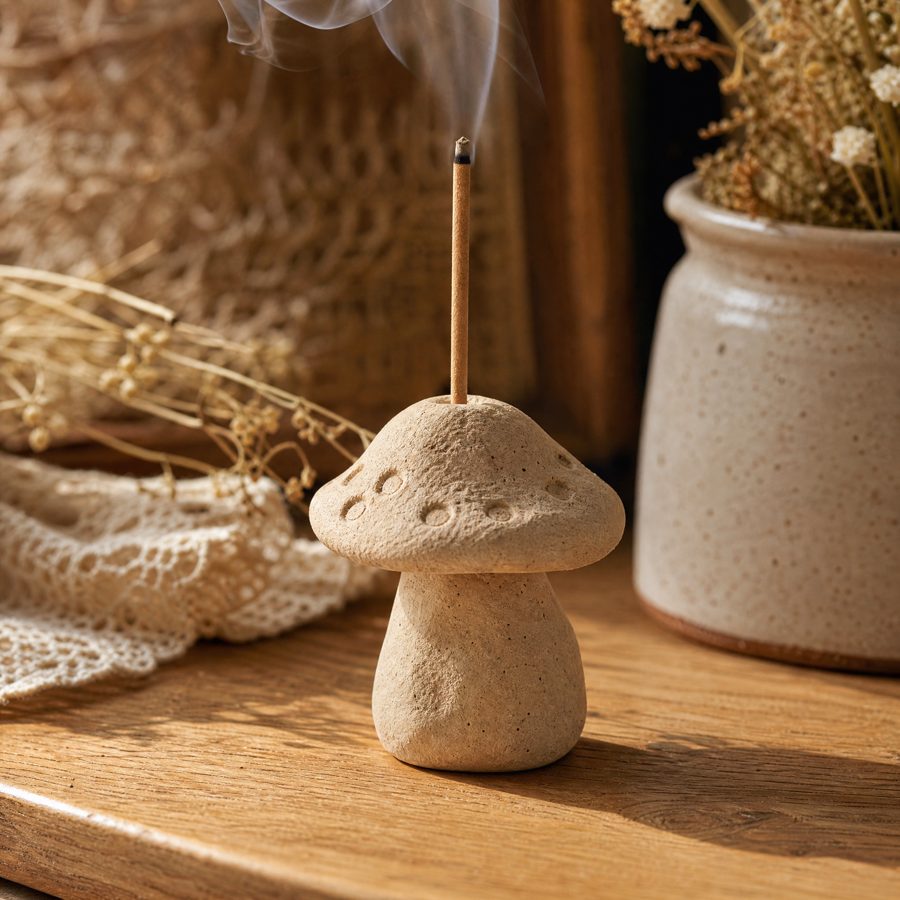 Mushroom incense holder